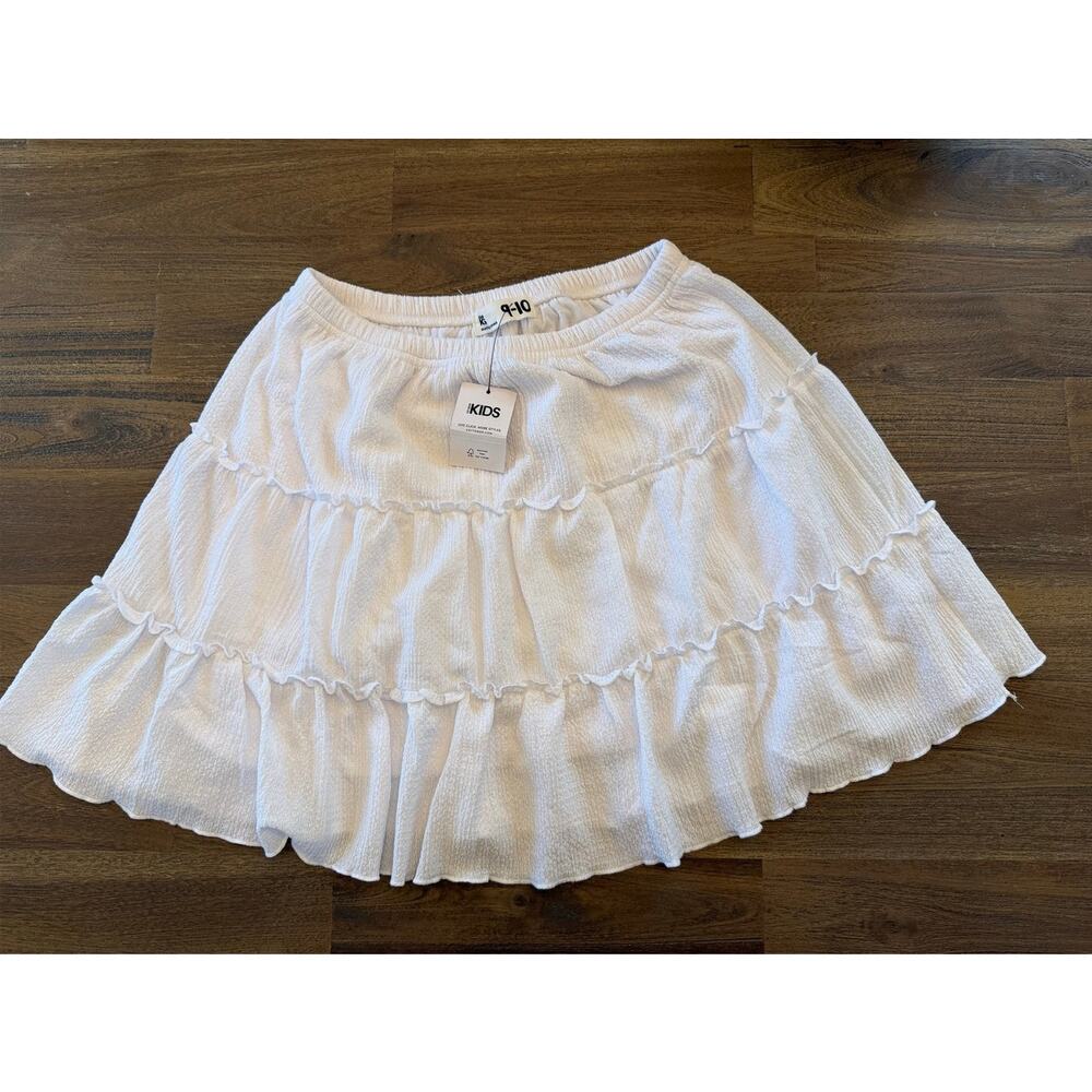Cotton On White Tiered Hallie Skirt White Girls 9-10 NEW WITH TAGS